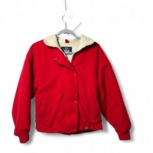 Vintage Woolrich‎ Outdoor Jacket L 90s USA Made Red Womens